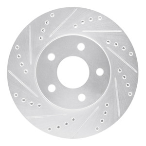 R1 07-10 Chevrolet COBALT Front Left Drilled & Slotted Silver Brake Rotor