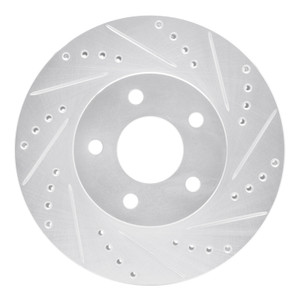 R1 07-10 Chevrolet COBALT Front Right Drilled & Slotted Silver Brake Rotor