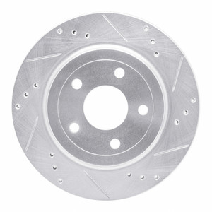 R1 08-10 Chevrolet COBALT Rear Right Drilled & Slotted Silver Brake Rotor