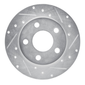 R1 04-16 Buick ALLURE Rear Right Drilled & Slotted Silver Brake Rotor