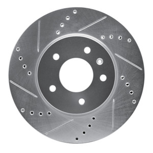 R1 07-15 Chevrolet CAPTIVA Front Left Drilled & Slotted Silver Brake Rotor