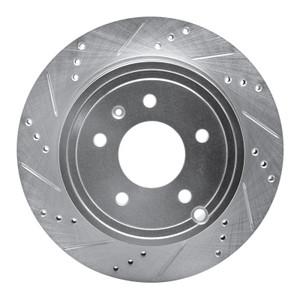 R1 07-15 Chevrolet CAPTIVA Rear Left Drilled & Slotted Silver Brake Rotor