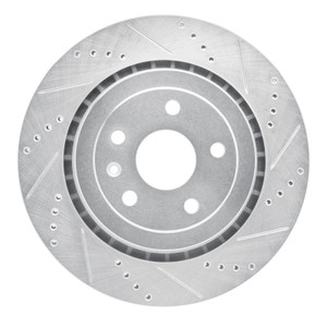 R1 16-24 Cadillac ATS Rear Right Drilled & Slotted Silver Brake Rotor