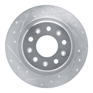 R1 16-25 Buick LaCrosse Rear Left Drilled & Slotted Silver Brake Rotor
