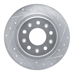 R1 16-25 Buick Regal TOURX Rear Right Drilled & Slotted Silver Brake Rotor