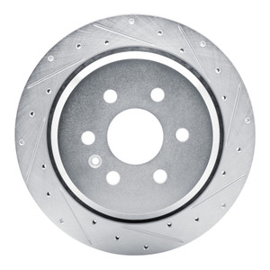 R1 21-22 Chevrolet Colorado Rear Right Drilled & Slotted Silver Brake Rotor
