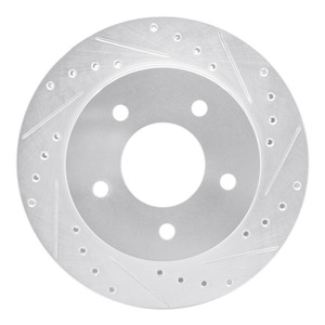 R1 90-02 Chevrolet ASTRO Front Right Drilled & Slotted Silver Brake Rotor