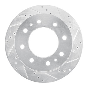 R1 11-25 Chevrolet Suburban 3500 HD Rear Right Drilled & Slotted Silver Brake Rotor