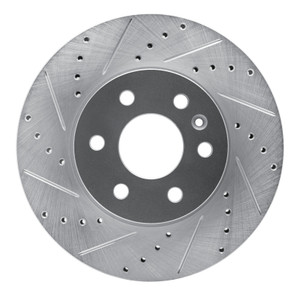 R1 15-20 Chevrolet Colorado Front Left Drilled & Slotted Silver Brake Rotor