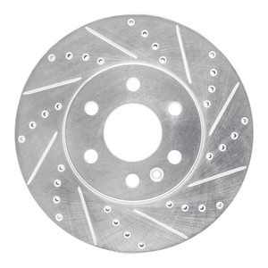 R1 15-20 Chevrolet Colorado Front Right Drilled & Slotted Silver Brake Rotor