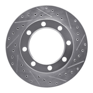 R1 71-91 Chevrolet P30 Van Front Right Drilled & Slotted Silver Brake Rotor