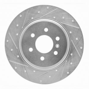 R1 11-15 VPG MV-1 Rear Left Drilled & Slotted Silver Brake Rotor