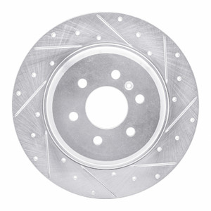 R1 11-15 VPG MV-1 Rear Right Drilled & Slotted Silver Brake Rotor