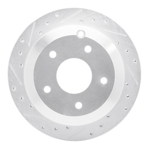 R1 05-06 Pontiac GTO Rear Left Drilled & Slotted Silver Brake Rotor