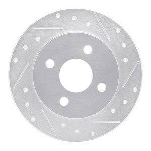 R1 91-98 Saturn SC1 Rear Right Drilled & Slotted Silver Brake Rotor