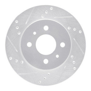 R1 91-02 Saturn SC Front Left Drilled & Slotted Silver Brake Rotor