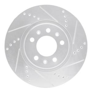 R1 06-10 Pontiac SOLSTICE Front Right Drilled & Slotted Silver Brake Rotor
