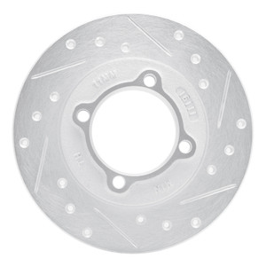 R1 88-93 Ford Festiva Front Right Drilled & Slotted Silver Brake Rotor