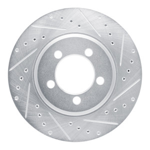 R1 65-66 Ford Country Squire Front Right Drilled & Slotted Silver Brake Rotor