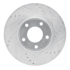 R1 07-08 Ford Edge Front Right Drilled & Slotted Silver Brake Rotor