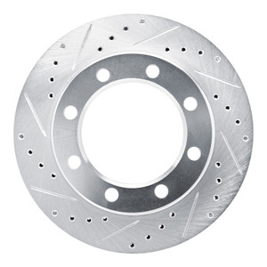 R1 77-79 Ford F-250 4WD (Excl Super Duty) Front Left Drilled & Slotted Silver Brake Rotor