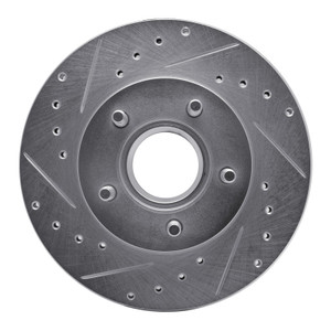 R1 83-92 Ford BRONCO II Front Left Drilled & Slotted Silver Brake Rotor
