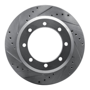 R1 05-12 Ford F-350 Super Duty 2WD Rear Left Drilled & Slotted Silver Brake Rotor