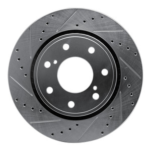R1 10-14 Ford F-150 4WD Front Left Drilled & Slotted Silver Brake Rotor