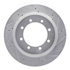 R1 11-22 Ford F-350 Super Duty 4WD Rear Right Drilled & Slotted Silver Brake Rotor