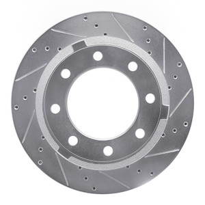 R1 11-22 Ford F-350 Super Duty 2WD Rear Right Drilled & Slotted Silver Brake Rotor