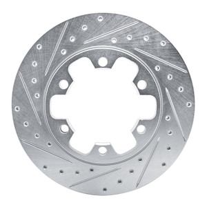 R1 15-25 Ford Transit-350 HD/DRW Rear Left Drilled & Slotted Silver Brake Rotor