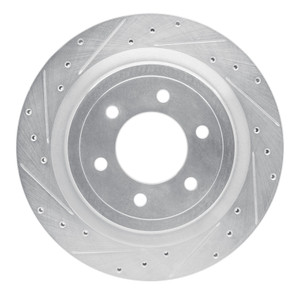 R1 21-25 Ford F-150 4WD Rear Left Drilled & Slotted Silver Brake Rotor