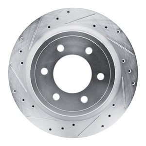 R1 21-25 Ford BRONCO Rear Left Drilled & Slotted Silver Brake Rotor
