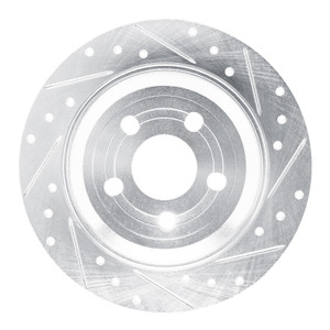 R1 22-25 Ford Maverick Rear Right Drilled & Slotted Silver Brake Rotor