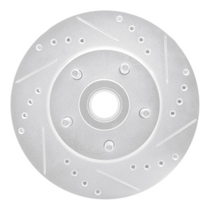 R1 87-92 Lincoln Mark VII Front Right Drilled & Slotted Silver Brake Rotor