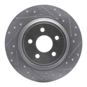 R1 15-24 Ford Fusion Rear Right Drilled & Slotted Silver Brake Rotor