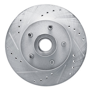 R1 72-73 Ford Gran Torino Front Left Drilled & Slotted Silver Brake Rotor