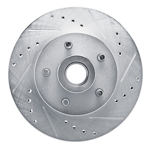 R1 72-73 Ford Gran Torino Front Right Drilled & Slotted Silver Brake Rotor