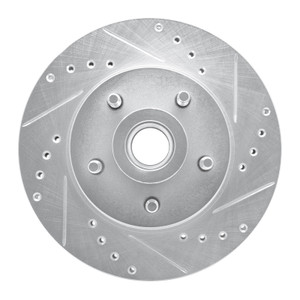 R1 79-91 Ford LTD Crown Victoria Front Right Drilled & Slotted Silver Brake Rotor