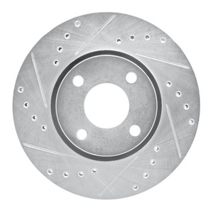 R1 98-04 Ford CONTOUR Front Left Drilled & Slotted Silver Brake Rotor