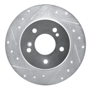 R1 87-15 Chrysler Crossfire Rear Left Drilled & Slotted Silver Brake Rotor