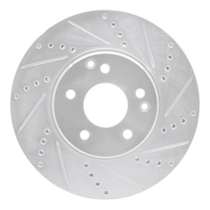 R1 96-11 Chrysler Crossfire Front Right Drilled & Slotted Silver Brake Rotor