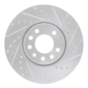 R1 03-11 Cadillac BLS (Mexico) Front Right Drilled & Slotted Silver Brake Rotor