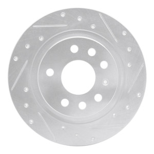 R1 03-11 Cadillac BLS (Mexico) Rear Right Drilled & Slotted Silver Brake Rotor