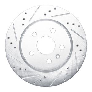 R1 10-25 Buick ALLURE Rear Left Drilled & Slotted Silver Brake Rotor