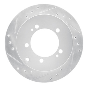 R1 91-99 Dodge STEALTH Rear Left Drilled & Slotted Silver Brake Rotor