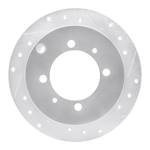 R1 92-04 Dodge COLT Rear Right Drilled & Slotted Silver Brake Rotor