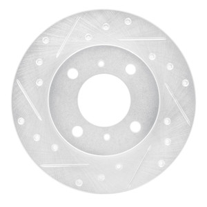 R1 92-96 Dodge COLT Front Left Drilled & Slotted Silver Brake Rotor