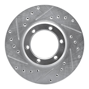 R1 81-87 Dodge Ram 50 Front Left Drilled & Slotted Silver Brake Rotor