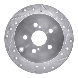 R1 00-10 Pontiac Vibe Rear Right Drilled & Slotted Silver Brake Rotor
